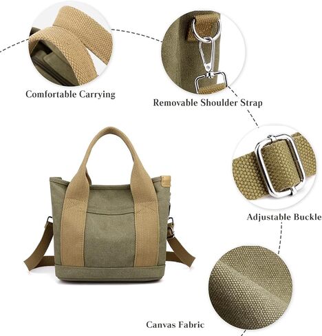 Canvas Tote Bag for Women Small Handbag Satchel Bag Shoulder Bag Top Handle Bag Messenger Bag Casual Crossbody Bag in Saudi Arabia