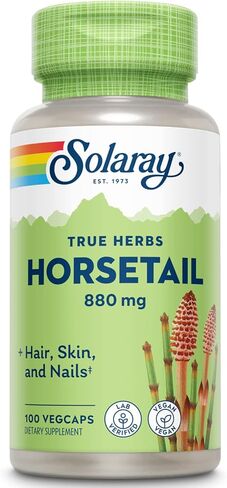 Solaray Horsetail 880 Mg | ملحق السيليكا للشعر الصحي والجلد والأظافر ودعم المفصل | 50 حصة | 100 VEGCAPS in Kuwait