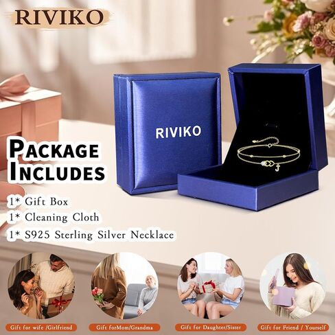 RIVIKO Gold Heart Initial Bracelets for Women,925 Sterling Silver Gold Plated Layered Letter Charm Bracelets,Adjustable Alphabet Personalized Jewelry Birthday Gifts for Her Wife Mom Friend in Kuwait