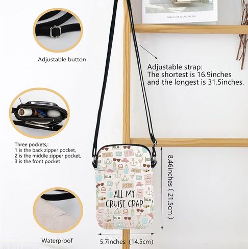 Cruise Vacation Messenger Bag All My Cruise Crap Crossbody Bag Summer Vacation Travel Gift Beach Life Gift Family Cruise in Saudi Arabia