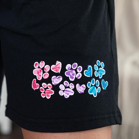 Greatergood Pawsitibly Pet Pet Print Shorts Disual Forms للنساء مع جيوب القطن الرباط صالة الخصر مرنة الصالة in Kuwait