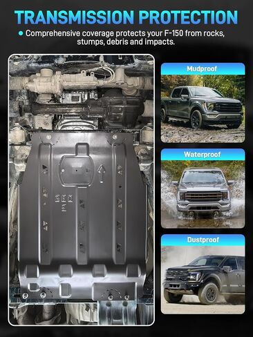 مجموعة ألواح التزلج الكاملة مع لوحة حماية المحرك ونقلها متوافقة مع 2015-2022 Ford F150 4WD 2.7L 3.3L 3.5L 5.0L in Kuwait