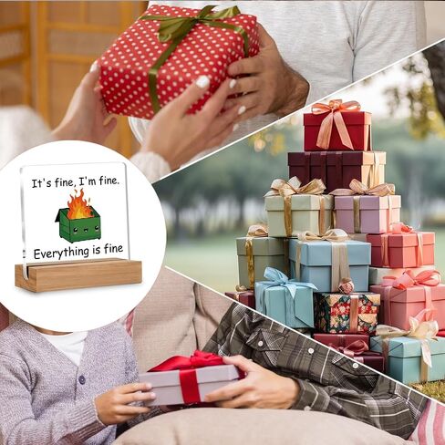 إكسسوارات مكتب مكاتب الإطفاء ، هدايا مكاتب مضحكة لزملائي في العمل للنساء ، هدايا تقدير الموظفين ، أنا بخير كل شيء على ما يرام ، ديكور مكبب مومبستر لطيف. in Saudi Arabia