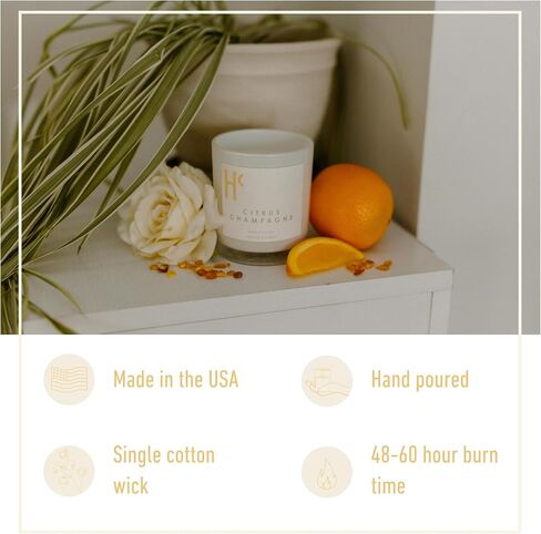 Night Blossom Single Wick Soy Candles, Luxury Scented Candles for Home - Up to 60 Hour Burn Time, Cruelty-Free Soy Wax Blend - Jasmine Fragrance, Notes of Apple & Musk (9 oz) in Saudi Arabia