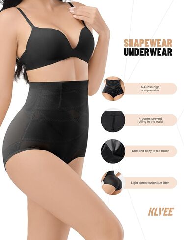 Klvee shapewear التحكم في الملابس الداخلية عالية الخصر حزام الحزام المشكل بعقب السراويل رفع سراويل رفع in Kuwait