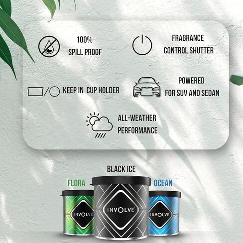 Involve ® ONE Mojito Lemon Organic Leakproof Car Perfume Fresh Scent Leak Proof Fiber Car Air Freshener IONE10 Car Accessories interior fresheners in Saudi Arabia