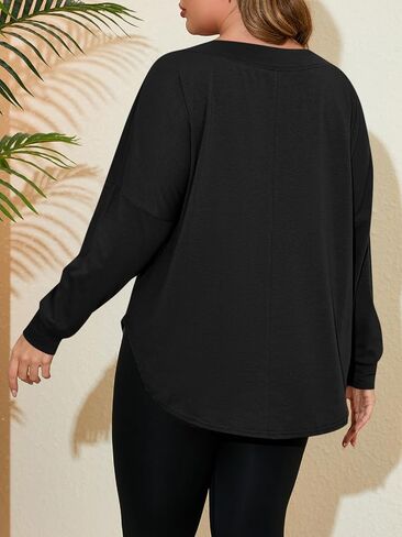 Beautife Women's Plus Size Tops قبالة الكتف الطويل الأكمام فضفاضة القمصان typricy rem curvenced tee shirt in Kuwait