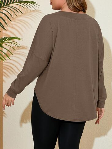 Beautife Women's Plus Size Tops قبالة الكتف الطويل الأكمام فضفاضة القمصان typricy rem curvenced tee shirt in Kuwait