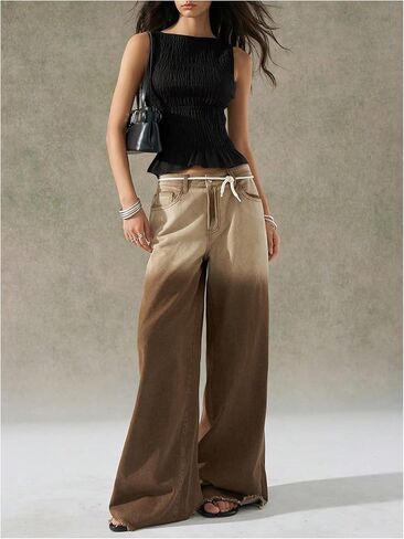 SOLY HUX Women's Shirred Ruffle Tank Tops Summer Sleeveless Slim Fit Going Out Vest Shirts Streetwear in Saudi Arabia