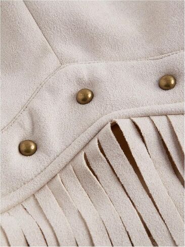 Wdirara Women's Women's Fringe Hem Tie Tie Backless Halter Vest Slim Fit Suede Suede Brics Broc Takes in Kuwait