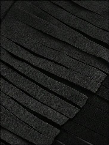 Wdirara Women's Women's Fringe Hem Tie Tie Backless Halter Vest Slim Fit Suede Suede Brics Broc Takes in Kuwait