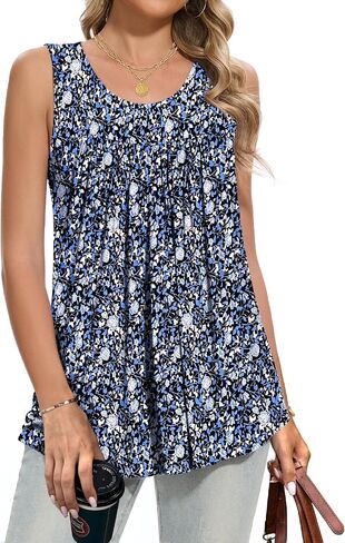 Women's Tank Tops Summer Sleeveless Tunic Tops Shirts Blouses Round Neck Loose Fit M-3XL in Kuwait