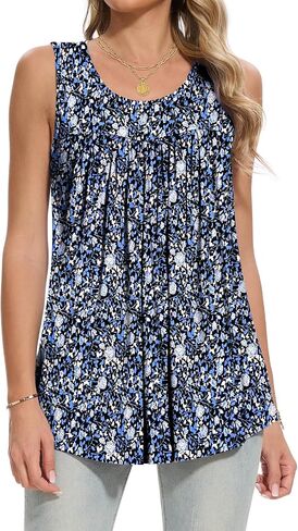 Women's Tank Tops Summer Sleeveless Tunic Tops Shirts Blouses Round Neck Loose Fit M-3XL in Kuwait