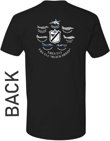 سرب الطيران VMA-214 تي شيرت تاريخ "Black Sheep" (القطن 100 ٪) ، تكريمًا للبلدغ الأسطوري وإرث الطيران الرائع! (XL ، أسود) in Saudi Arabia