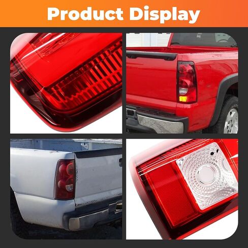 Pair of Tail Lights Assembly W/Bulbs & Harness Compatible with 2003-2006 Silverado 1500 2500 3500 Rear Brake Lamp Taillights GM2800174 GM2801174 19169003 19169004 in Saudi Arabia