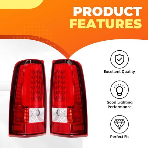 Pair of Tail Lights Assembly W/Bulbs & Harness Compatible with 2003-2006 Silverado 1500 2500 3500 Rear Brake Lamp Taillights GM2800174 GM2801174 19169003 19169004 in Saudi Arabia