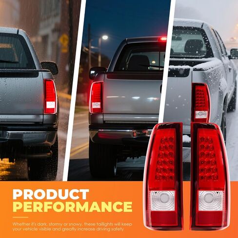 Pair of Tail Lights Assembly W/Bulbs & Harness Compatible with 2003-2006 Silverado 1500 2500 3500 Rear Brake Lamp Taillights GM2800174 GM2801174 19169003 19169004 in Saudi Arabia
