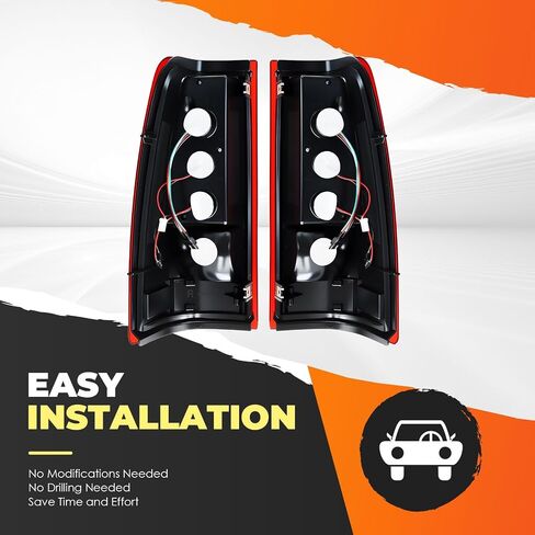 Pair of Tail Lights Assembly W/Bulbs & Harness Compatible with 2003-2006 Silverado 1500 2500 3500 Rear Brake Lamp Taillights GM2800174 GM2801174 19169003 19169004 in Saudi Arabia