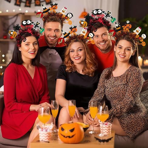 2 PACK Spooky Cute Halloween Headbands Accessories for Women and Men - Ghosts, Bat, Spider, Pumpkin and Skull Designed for Happy Halloween Party Hair Decoration in Saudi Arabia