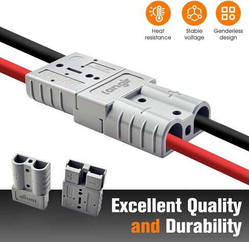 2 Pack 50AMP Battery Quick Connect Disconnect Kit - 6-12 Gauge Wire Harness Plug Set for Winch, RV, Truck, Car, ATV, Motor - Heavy Duty Power Connector with Cables (Red) in Kuwait