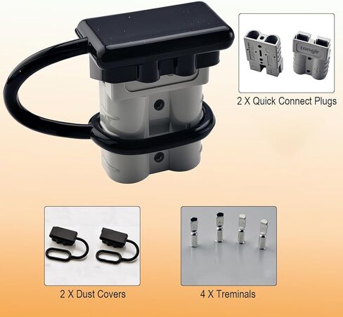 2 Pack 50AMP Battery Quick Connect Disconnect Kit - 6-12 Gauge Wire Harness Plug Set for Winch, RV, Truck, Car, ATV, Motor - Heavy Duty Power Connector with Cables (Red) in Kuwait