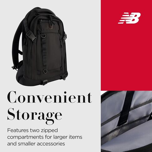 New Balance Laptop Backpack, Athletics Advanced Commuter Travel Bag for Men and Women, Black, 19.5 inch in Saudi Arabia
