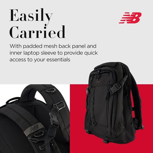 New Balance Laptop Backpack, Athletics Advanced Commuter Travel Bag for Men and Women, Black, 19.5 inch in Saudi Arabia