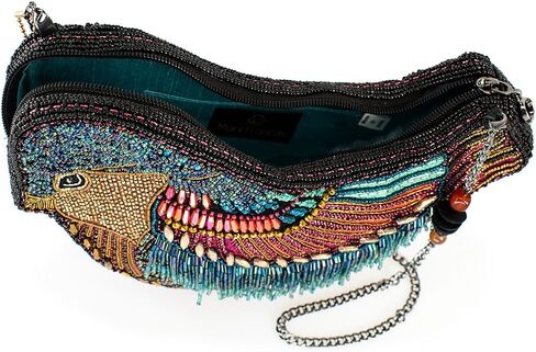 Mary Frances Lustrous Wings Beaded Crossbody Handbag Bird-Shaped Novelty Evening Purse, Multicolor in Saudi Arabia