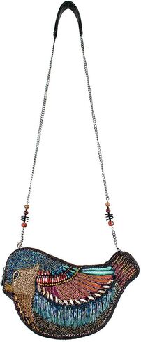 Mary Frances Lustrous Wings Beaded Crossbody Handbag Bird-Shaped Novelty Evening Purse, Multicolor in Saudi Arabia