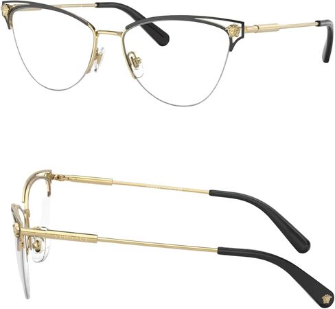 Versace VE1280 55 ملم نظارات غير مستقطبة للنساء - إطار معدن عيون من الذهب والأسود مع معابد ذهبية ونظارات خفيفة الوزن ومريحة للاستخدام المطول ، ومجموعة eshades eyewear in Saudi Arabia