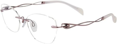 Line Art XL2166 VO Eyeglasses Frame Titanium Women's Violet Rimless Cat Eye 50mm in Saudi Arabia