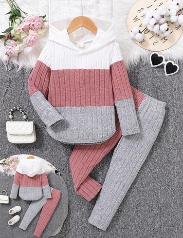 ملابس الفتيات سقوط فتاة الفتاة 2pcs هوديي شيرت شيرت+بانت+طماق الشتاء لحجم 4-8 سنوات الفتيات الصغيرات in Kuwait