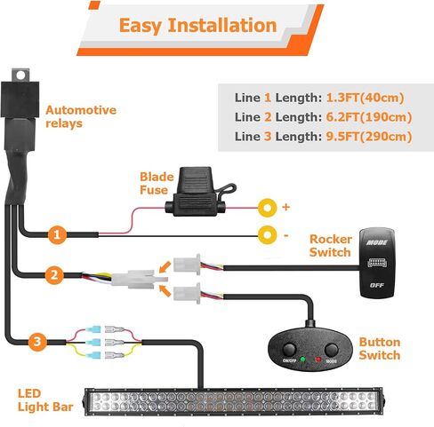 WeiSen 32" 180W Amber & White LED Curved Light Bar Kit with Memory Function Wiring Harness Rocker Switch and Mounting Brackets Compatible with Polaris RZR XP1000 900 2014-2023 in Saudi Arabia