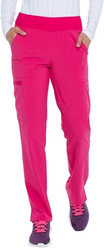 Dickies Scrub Set For Women V-Neck Top DK615 Natural Rise Tapered Leg Pull-On Pant DK005 with 360° Stretch Fabric, Hot Pink - M Top/M Tall Pant in Saudi Arabia