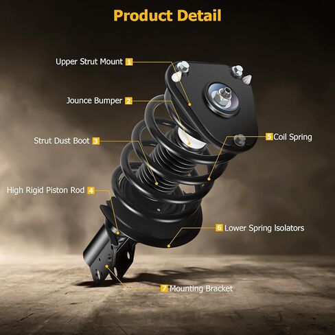Asape Complete Struts Front A Pile Fit for 2000-2005 لـ Pontiac Bonnevile 2000-2005 لـ Buick Lesabre Quick-Strut Complete Assembly w/Coil Spring Replace OE 171685 in Saudi Arabia