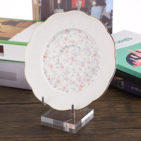 Hipiwe 2 Pcs Clear Acrylic Display Stand Holder with Adjustable Metal Arms Display Easel Stands for Rock Gemstones Fossils Minerals Agate Slabs Plates Crystals Saucers,3.1x3.1x4.9 inch in Saudi Arabia
