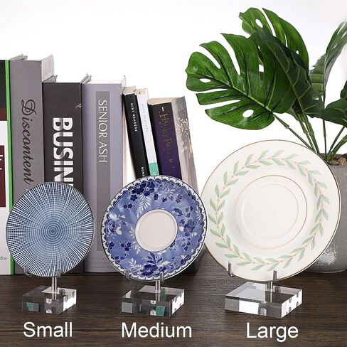 Hipiwe 2 Pcs Clear Acrylic Display Stand Holder with Adjustable Metal Arms Display Easel Stands for Rock Gemstones Fossils Minerals Agate Slabs Plates Crystals Saucers,3.1x3.1x4.9 inch in Saudi Arabia