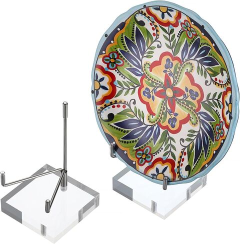 Hipiwe 2 Pcs Clear Acrylic Display Stand Holder with Adjustable Metal Arms Display Easel Stands for Rock Gemstones Fossils Minerals Agate Slabs Plates Crystals Saucers,3.1x3.1x4.9 inch in Saudi Arabia