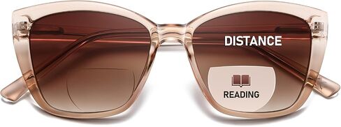 Bifocal Reading Sunglasses for Women Oversized Cat eye Fashion Sun Reader Spring Hinge Eyewear UV Protection PT2001C in Kuwait