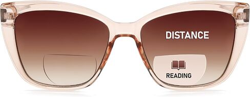 Bifocal Reading Sunglasses for Women Oversized Cat eye Fashion Sun Reader Spring Hinge Eyewear UV Protection PT2001C in Kuwait