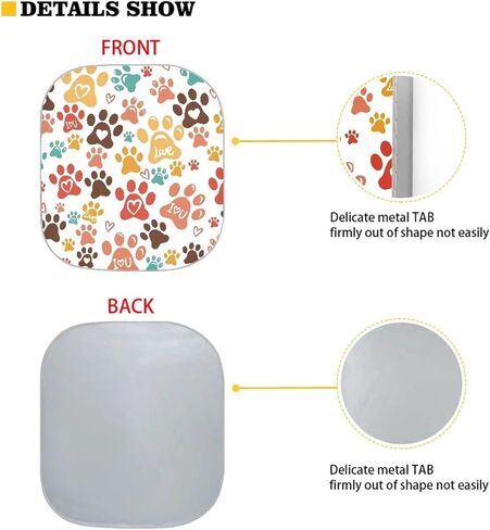 2-Pcs Black Dog Paw Print Sun Shade for Car Windshield Auto Windshield Sunshade Foldable UV Rays Sun Visor Protector Auto Accessories for Most Sedans SUV Van Truck in Saudi Arabia