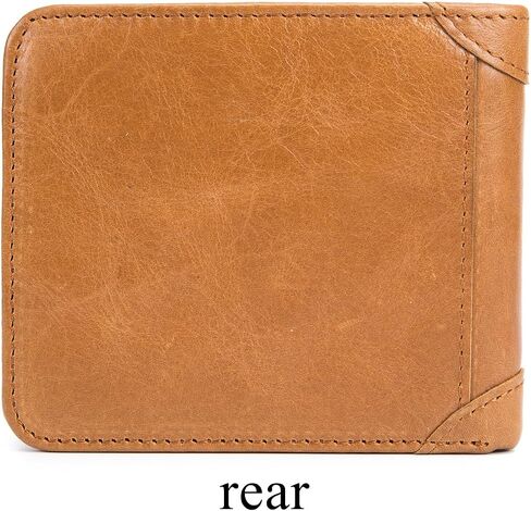 BULLCAPTAIN Men's Genuine Leather RFID Trifold Wallet with 2 ID Window Credit Card Holders Wallets (grey) in Saudi Arabia