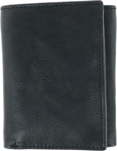 CTM Men's American Bison Leather RFID Trifold Wallet in Saudi Arabia