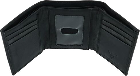 CTM Men's American Bison Leather RFID Trifold Wallet in Saudi Arabia