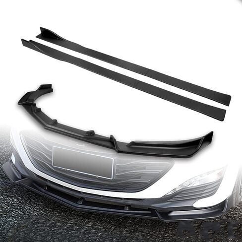 Q1-TECH, 9-Piece Front Bumper Body Kit Lip & Side Skirt Extensions Diffuser Set Compatible with 2019 2020 2021 Chevrolet Malibu, Front Lip Spoiler Air Chin Body Kit Splitter ABS (Matt Black) in Saudi Arabia