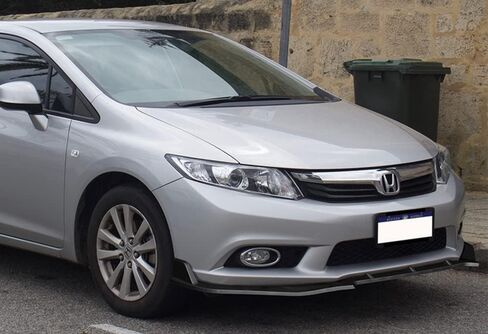 Q1-TECH, 9-Piece Front Bumper Lip & Side Skirt Extensions Diffuser Compatible with 2012 Honda Civic 4DR/Sedan (Gen 9th Only), Front Lip Spoiler Air Chin Body Splitter ABS (Matt Black) in Kuwait