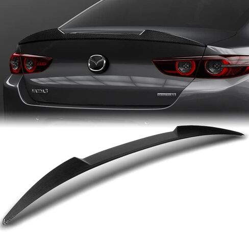 HYPERSPEED W-Power Trunk Spoiler Wing Lid Rear Tail Lip kit ABS V-Style Fit for 2019 2020 2021 2022 2023 Mazda 3 Mazda3 Sedan, Car Mods Exterior Accessories Replacement Parts Assembly (Pearl White) in Saudi Arabia