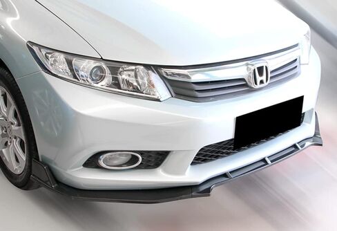 Q1-TECH, 9-Piece Front Bumper Lip & Side Skirt Extensions Diffuser Compatible with 2012 Honda Civic 4DR/Sedan (Gen 9th Only), Front Lip Spoiler Air Chin Body Splitter ABS (Matt Black) in Saudi Arabia