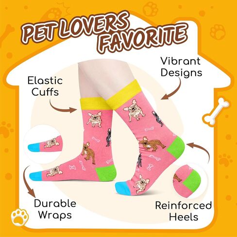 HAPPYPOP Funny Pug Gifts for Pug Lovers - Novelty Pug Socks Crazy Silly Fun Socks in Saudi Arabia