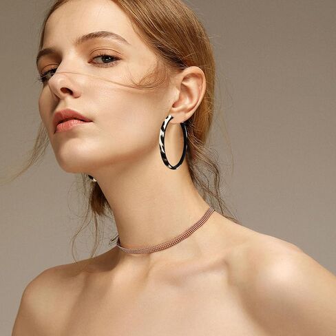 GPASTG Bohemian Fabric Flower Petal Pearl Dangle Drop Stud Round Hoop Earrings For Women in Kuwait